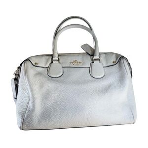 Coach White Leather Satchel with Detachable Strap